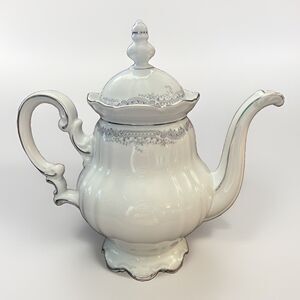Hutschenreuther German Sylvia Lorelei/Loreley Teapot and Lid VTG MCM Platinum
